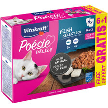 Vitakraft Poésie DéliceMeat Fish 6+1 GRATIS × 85 g